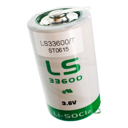 SAFT LS33600_TAB D Battery 3.6V 1700mAh Lithium replaces 61104501 6EW1 and more LS33600_TAB